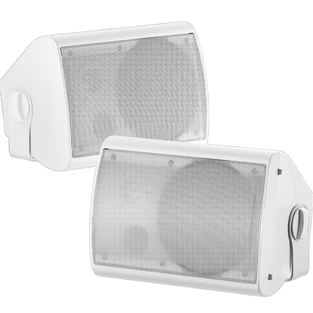 STUDIOFINIX 6.5in Outdoor Speakers Pair 400W Wired Passive Wall Mount White